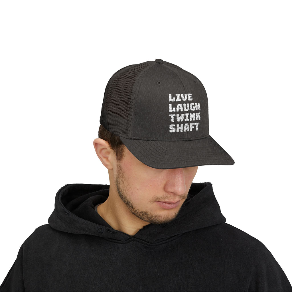 Live Laugh Twink Shaft Snapback Trucker Cap